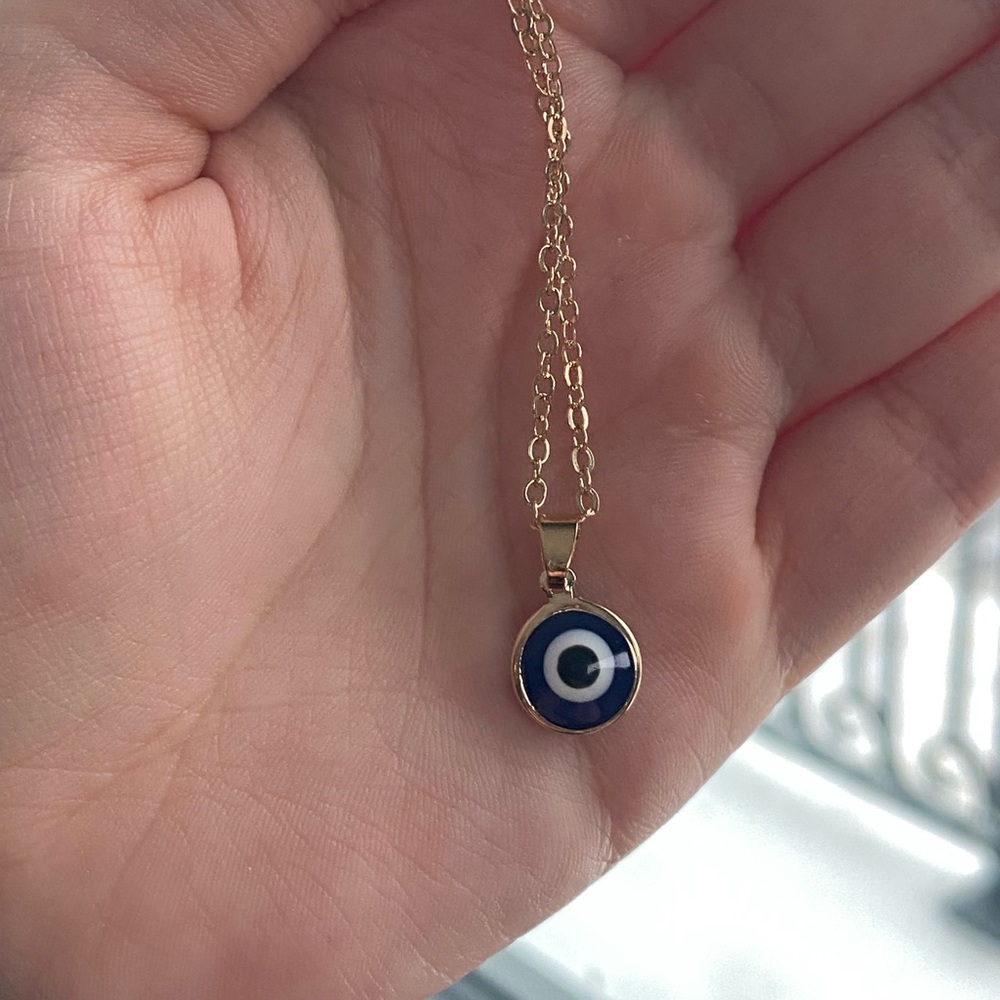 Dark blue evil eye necklace